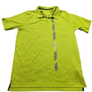 Oakley Golf Polo Mens Large Neon Short Sleeve Performance Spellout